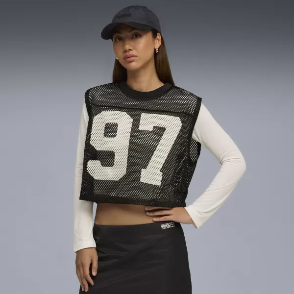  Dámské tílko PUMA X ROSÉ RELAXED MESH TOP 63380401 PUMA BLACK 