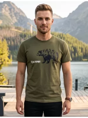 Pánské triko s krátkým rukávem ALTISPORT ALM193129 KHAKI