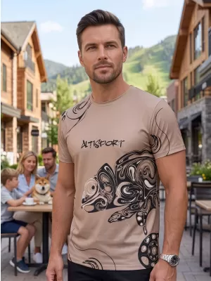 Pánské volnočasové triko premium ALTISPORT VOJ/ALM122TR06 BÉŽOVÁ