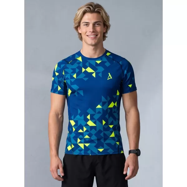  Pánské funkční kompresní triko premium ALTISPORT VOJ/ALM108TR04 NAVY-NEON ŽLUTÁ 