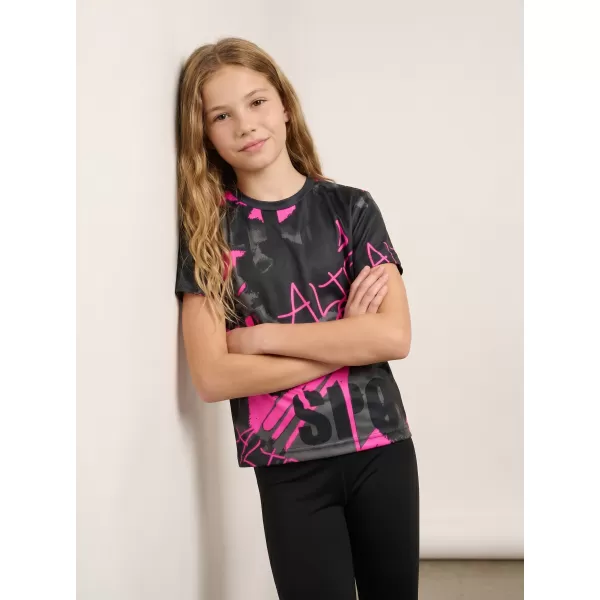  Dětské funkční triko premium ALTISPORT VOJ/ALK076TR01 ČERNÁ/FLUO RŮŽOVÁ 