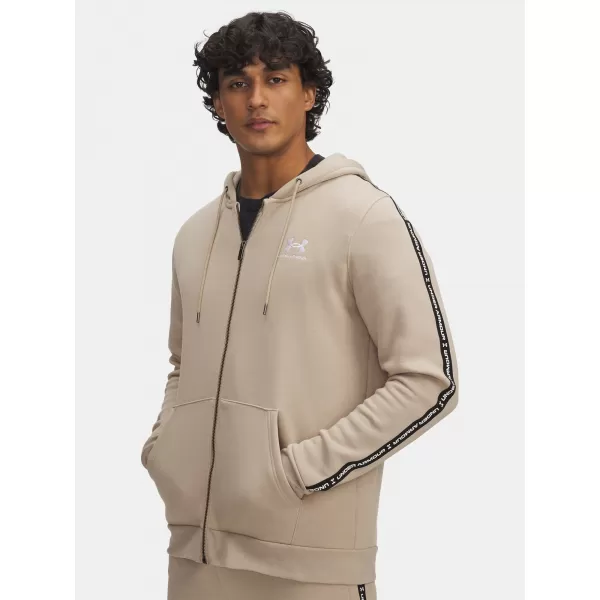  Pánská mikina UNDER ARMOUR UA ICON FLEECE FZ TAPING 1390298-299 HNĚDÁ 
