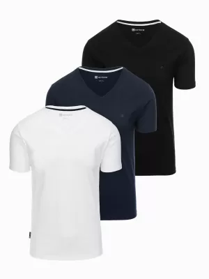 Pánský set košilí OMBRE Z100 MIX WHITE/NAVY/BLACK