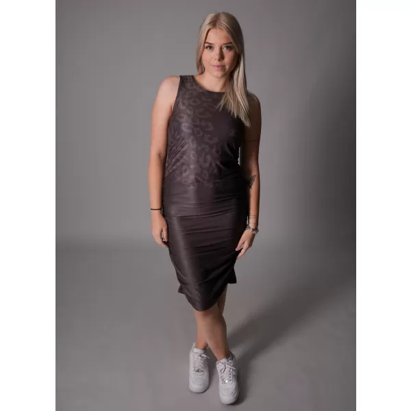  Dámské šaty premium ALTISPORT VOJ/ALW047SAT03 TMAVĚ HNĚDÁ 