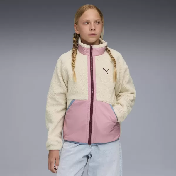  Dětské bunda PUMA HYBRID SHERPA JACKET 68840587 ALPINE SNOW 