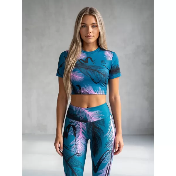  Dámský crop top premium ALTISPORT VOJ/ALW001TR07 PETROLEJOVÁ/SVĚTLE RŮŽOVÁ PETROLEJOVÁ/SVĚTLE RŮŽOVÁ 