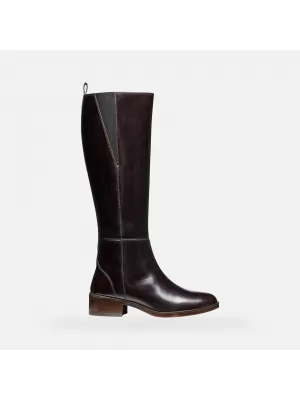 Dámské kozačky GEOX CAMEXIA G009526 TMAVĚ HNĚDÁ