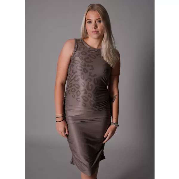  Dámské šaty premium ALTISPORT VOJ/ALW047SAT03 SVĚTLE HNĚDÁ 