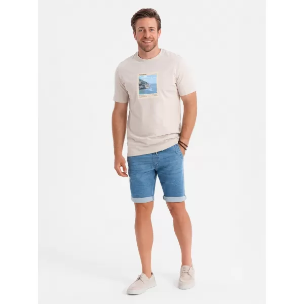  Pánské kraťasy OMBRE OM-SRDS-0161 LIGHT BLUE 