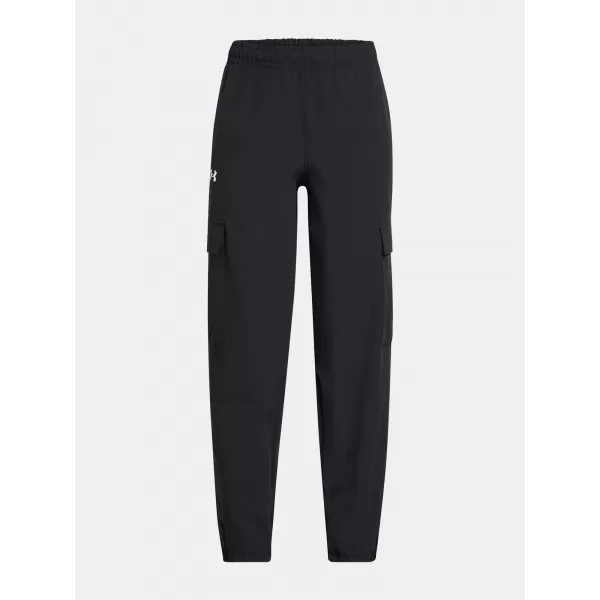  Dívčí sportovní kalhoty UNDER ARMOUR UA RIVAL WOVEN CARGO PANTS 1386527-001 ČERNÁ 