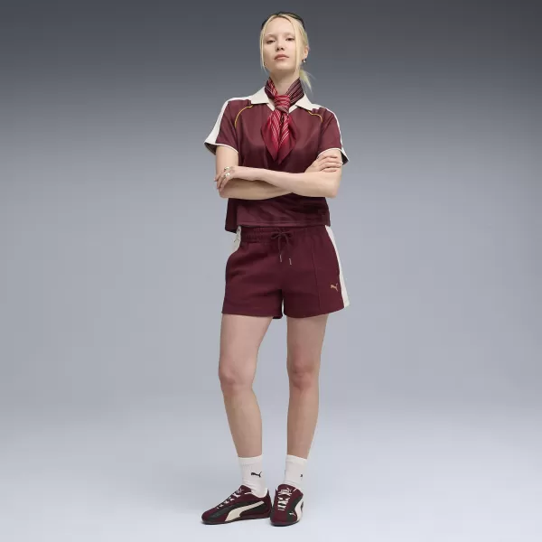 Dámské kraťasy PUMA T7 PINTUCK SHORTS 4' 63213996 RUBY SHIMMER 