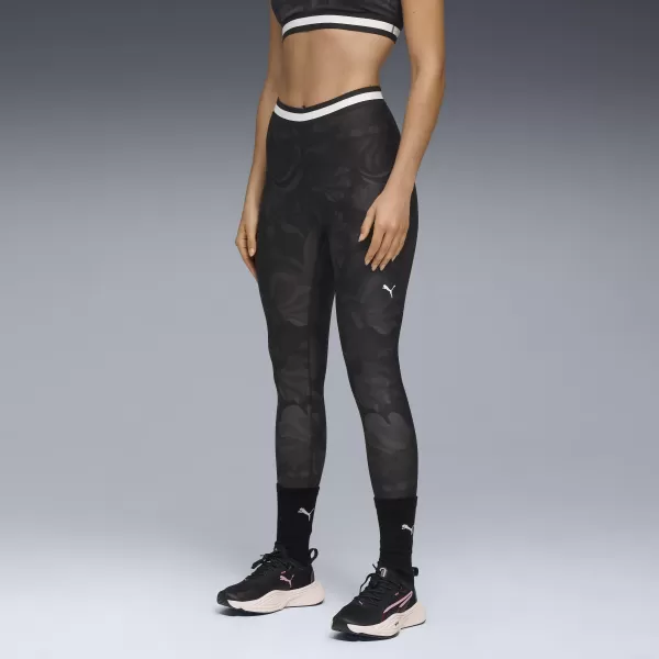  Dámské legíny PUMA W PUMA STRONG FLORAL RIBBON TIGHT - AOP HW 7/8 52775601 PUMA BLACK 