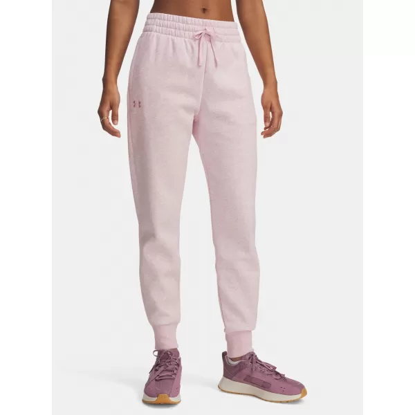  Dámské tepláky UNDER ARMOUR UA RIVAL FLEECE JOGGER 1379438-649 RŮŽOVÁ 