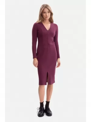 Dámské šaty BEWEAR B307 PLUM