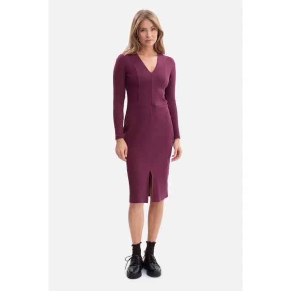  Dámské šaty BEWEAR B307 PLUM 