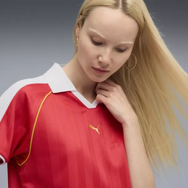 Dámský dres PUMA T7 RELAXED FOOTBALL JERSEY 63215711 FOR ALL TIME RED 