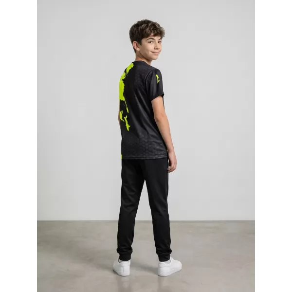  Dětské funkční triko premium ALTISPORT VOJ/ALM112TR01 ČERNÁ-FLUO YELLOW 