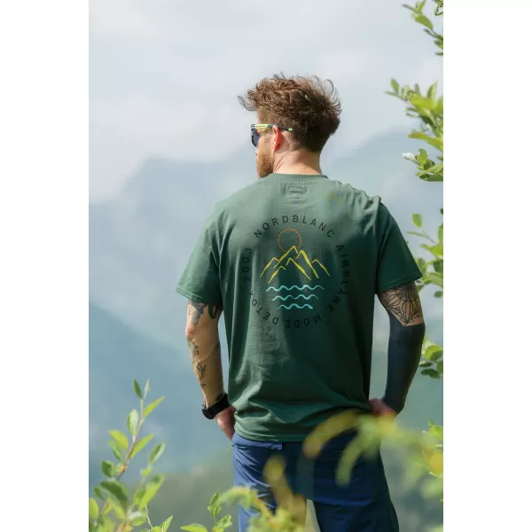  Pánské triko NORDBLANC RUMBLE NBSMT8160 TMAVĚ ZELENÁ 