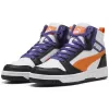 Dětské boty PUMA REBOUND V6 MID JR 39383134 PUMA WHITE/ORANGE GLO/BLACK