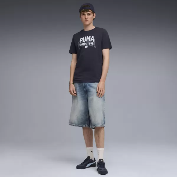  Pánské triko PUMA GRAPHIC VARSITY TEE 68803516 NEW NAVY 