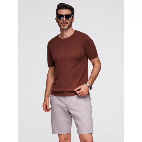  Pánské triko OMBRE OM-TSCT-0252 WARM BROWN 