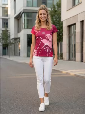 Dámské volnočasové triko premium ALTISPORT VOJ/ALW120TR06 FUCHSIOVÁ