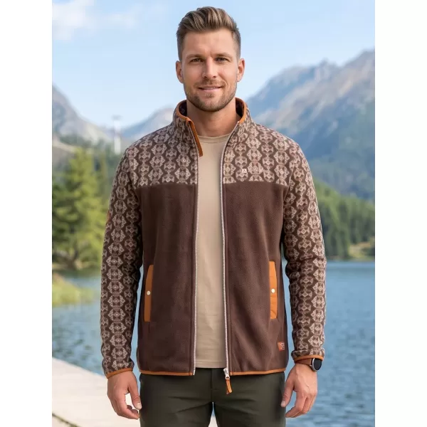  Pánská fleece mikina ALTISPORT GAMEL HNĚDÁ 