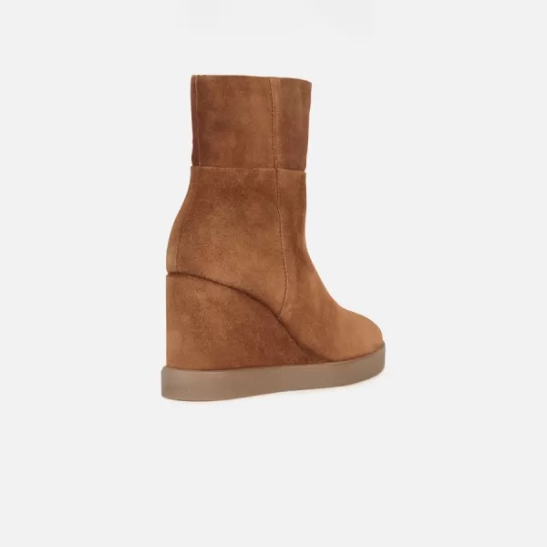  Dámské kotníkové boty GEOX ELIDEA WEDGE HNĚDÁ 