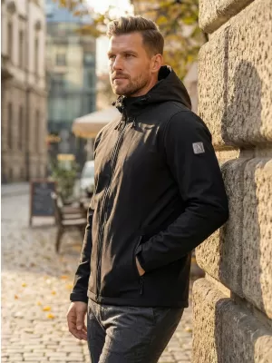 Pánská softshellová bunda ALTISPORT NEWET ČERNÁ