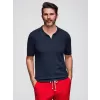 Pánské polo triko OMBRE OM-POSS-0159 NAVY BLUE