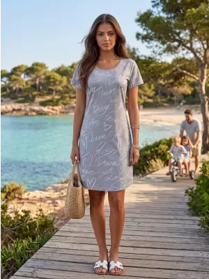 Dámské prodloužené triko/šaty premium ALTISPORT VOJ/ALW084SAT02 BÉŽOVÁ