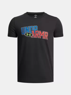 Chlapecké triko UNDER ARMOUR UA OVERLAY WM SS 6005069-001 ČERNÁ