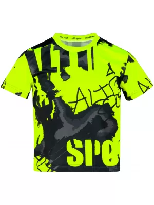 Dětské funkční triko premium ALTISPORT VOJ/ALK076TR01 ČERNÁ/FLUO ŽLUTÁ