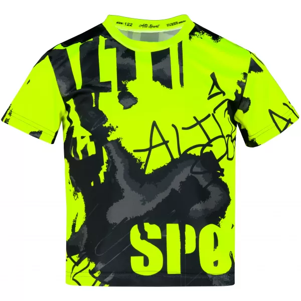  Dětské funkční triko premium ALTISPORT VOJ/ALK076TR01 ČERNÁ/FLUO ŽLUTÁ 
