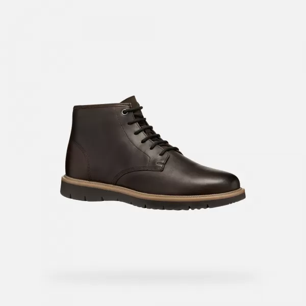  Pánské boty GEOX POVE G011452 TMAVĚ HNĚDÁ 