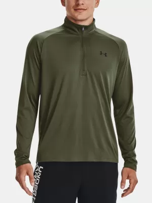 Pánské triko UNDER ARMOUR UA TECH 2.0 1/2 ZIP 1328495-392 ZELENÁ