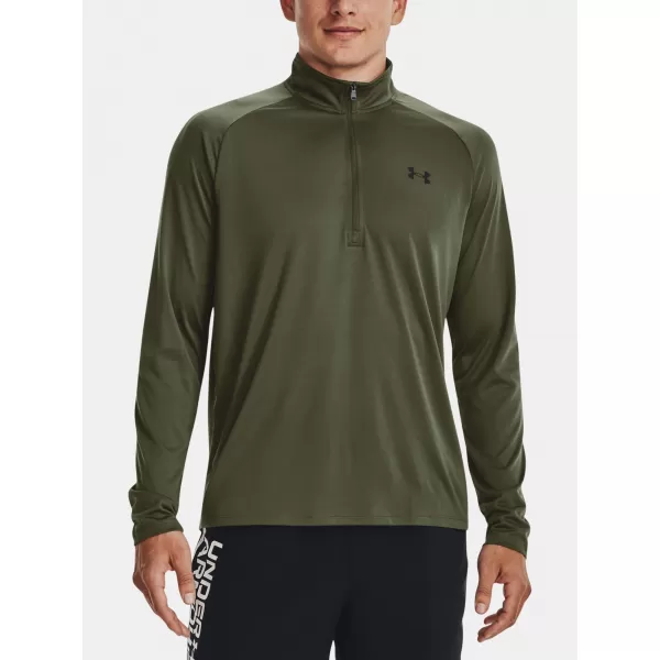  Pánské triko UNDER ARMOUR UA TECH 2.0 1/2 ZIP 1328495-392 ZELENÁ 