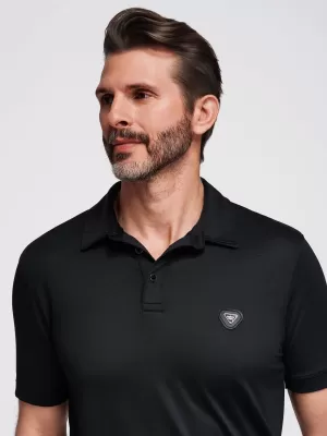 Pánské triko s límečkem OMBRE OM-POSS-0150 BLACK
