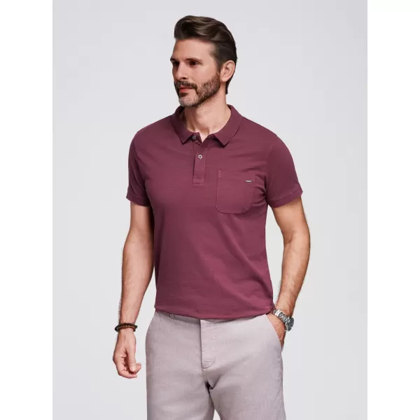  Pánské triko s límečkem OMBRE OM-POWS-0142 MAROON 