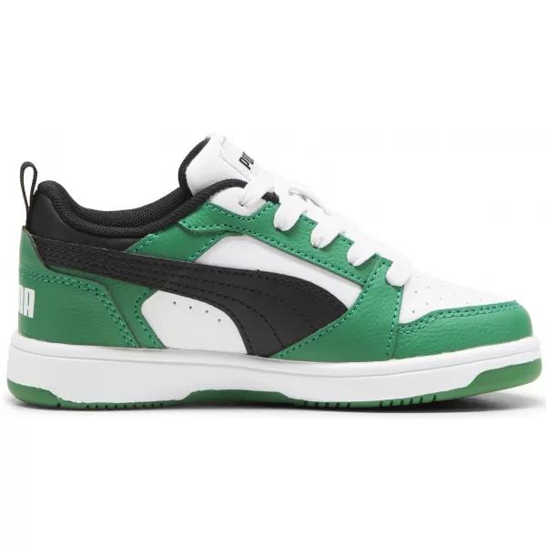  Dětské boty PUMA REBOUND V6 LO PS 39383405 PUMA WHITE/PUMA BLACK/GREEN 
