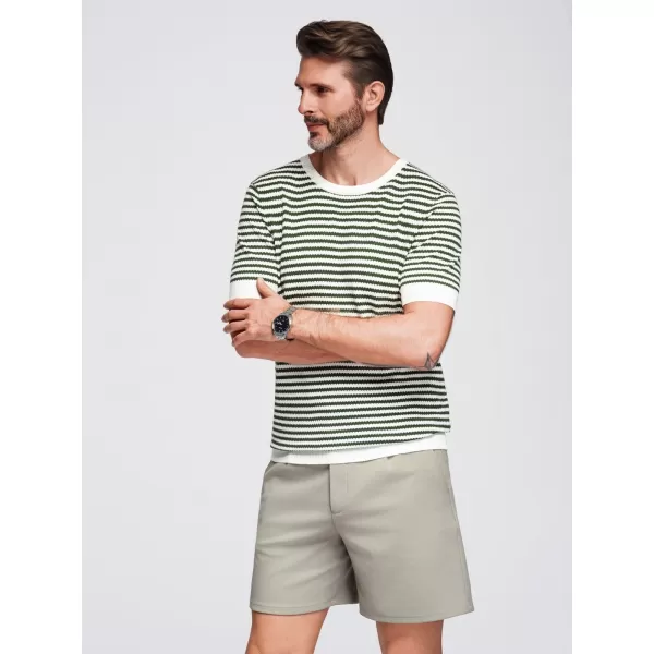 Pánské triko OMBRE OM-TSCT-0255 OLIVE AND WHITE 