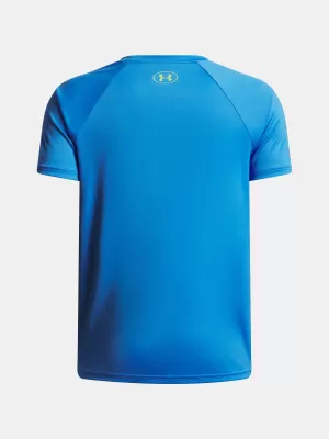 Chlapecké triko UNDER ARMOUR UA TECH SPLIT WORDMARK SS 1383010-402 MODRÁ