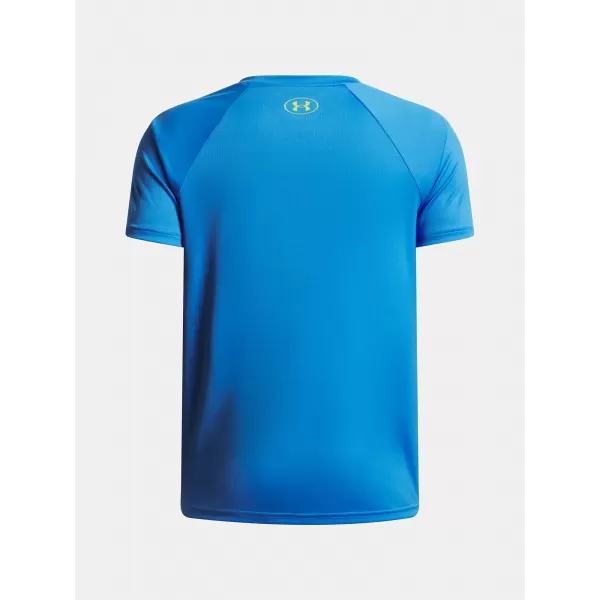  Chlapecké triko UNDER ARMOUR UA TECH SPLIT WORDMARK SS 1383010-402 MODRÁ 