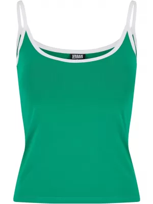 Dámské tílko URBAN CLASSICS TB7485A FROG GREEN/WHITE/WHITE/BLACK