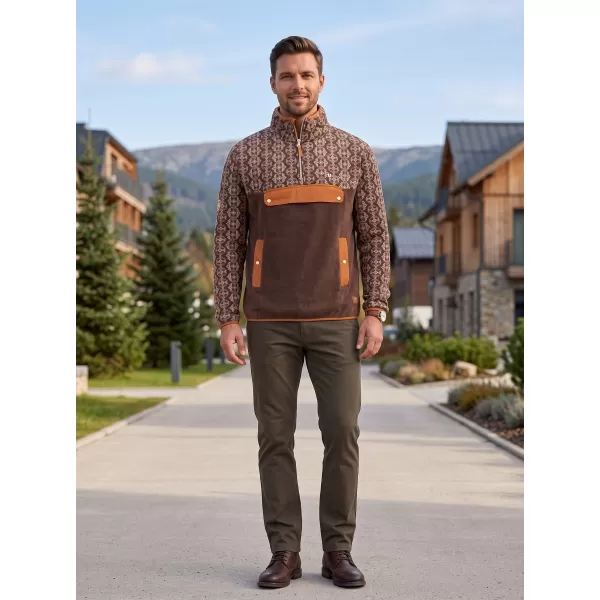 Pánská fleece mikina ALTISPORT GARM HNĚDÁ 