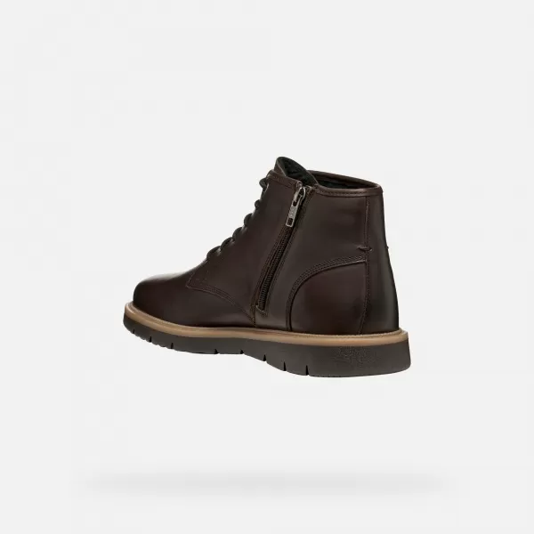  Pánské boty GEOX POVE G011452 TMAVĚ HNĚDÁ 