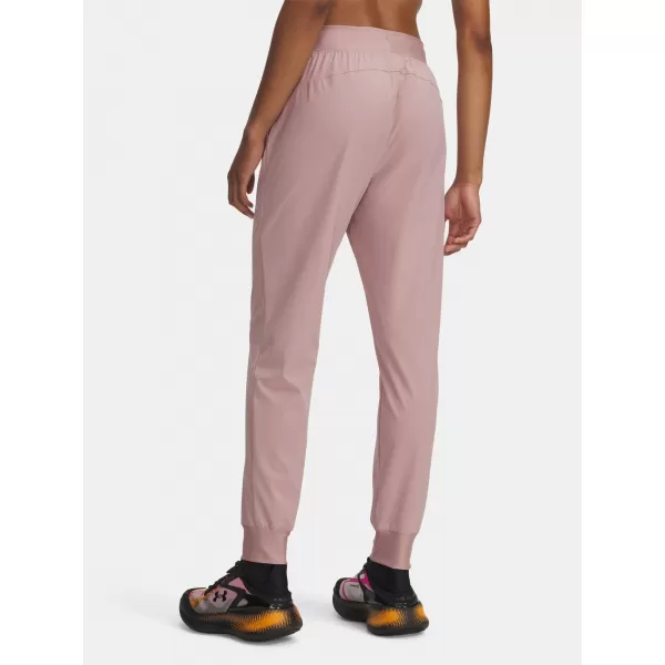 Dámské sportovní kalhoty UNDER ARMOUR UA RIVAL HI RISE WOVEN PANT 1382727-673 RŮŽOVÁ 
