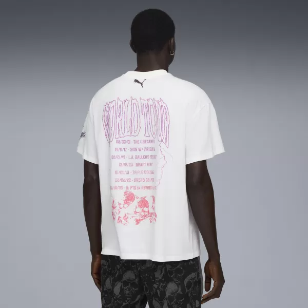  Pánské triko PUMA MELO WORLD TOUR-NAMENT TEE I 63237201 PUMA WHITE 