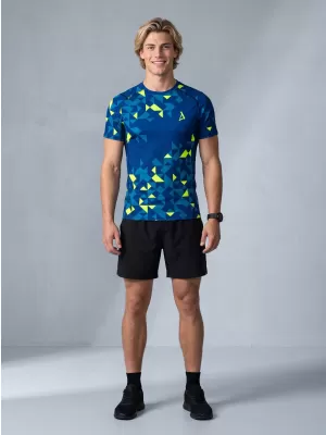 Pánské funkční kompresní triko premium ALTISPORT VOJ/ALM108TR04 NAVY-NEON ŽLUTÁ