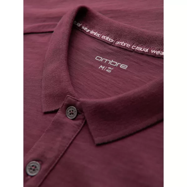  Pánské triko s límečkem OMBRE OM-POWS-0142 MAROON 